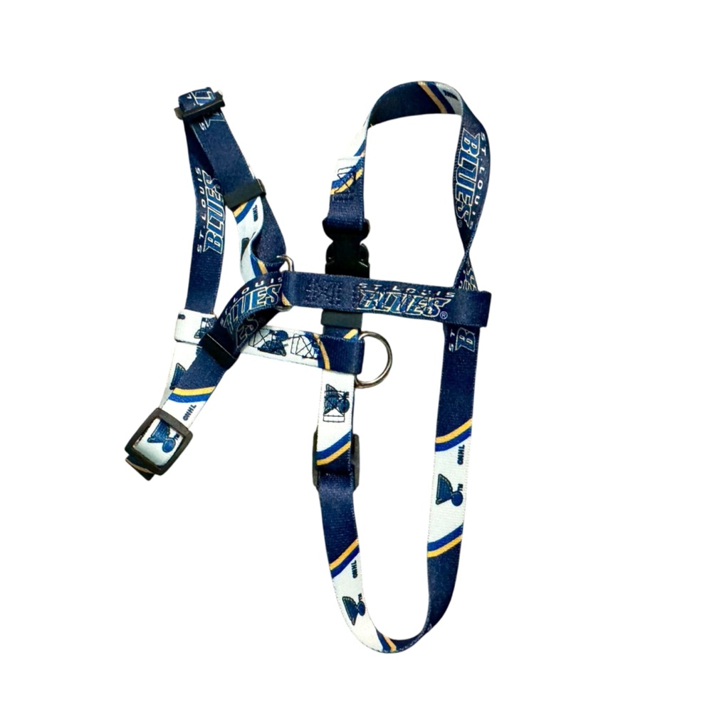 NHL Saint Louis Blues Medium 3/4 Inch Adjustable Pet Harness Blue NEW NWOT